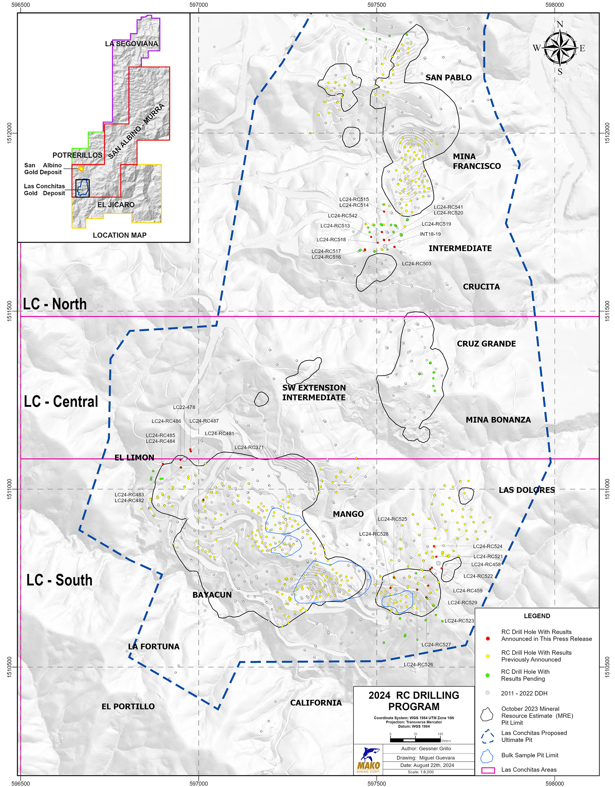 Drill Hole Plan Las Conchitas